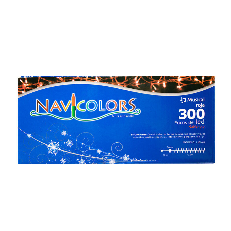 Luces LED Roja 300 Led, Cable Rojo Funciones 14... image number null