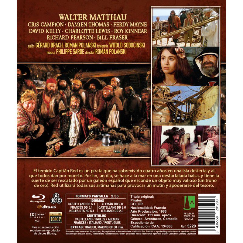 Piratas (edici&oacute;n Especial) [blu-ray] (1986) Pir... image number null