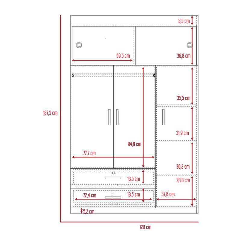 Closet Alma Caf&eacute; Claro Virtual Muebles image number null