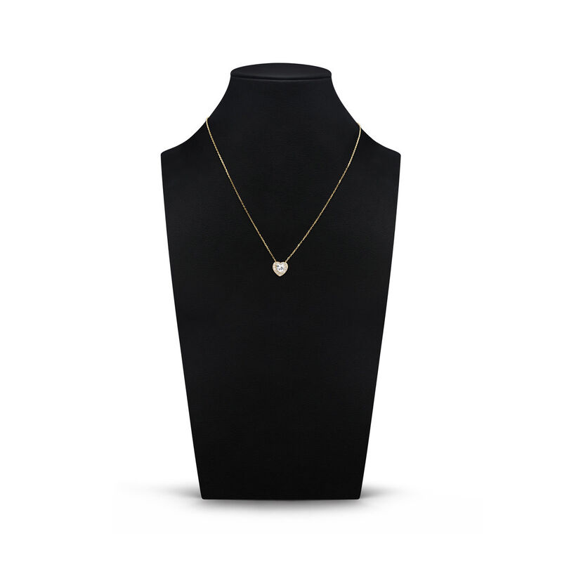 Dije Coraz&oacute;n Oro Amarillo 14k Con Zirconias | B... image number null