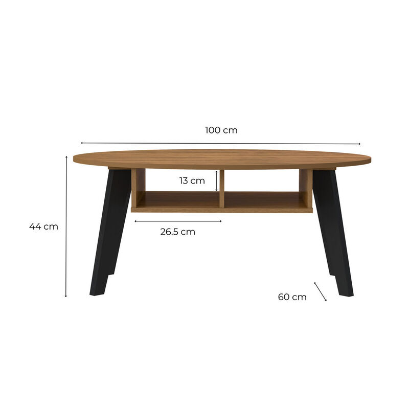 Mesa de Centro Bertolini Diva Pino Negro image number null