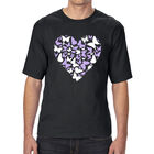 Camiseta Alta y Larga Word Art Para Hombre - Coraz&oacute;n de Mariposa - Negro