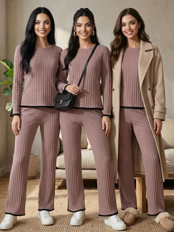 Conjunto de Su&eacute;ter y Pantal&oacute;n Acanalado CONJ-01... image number null