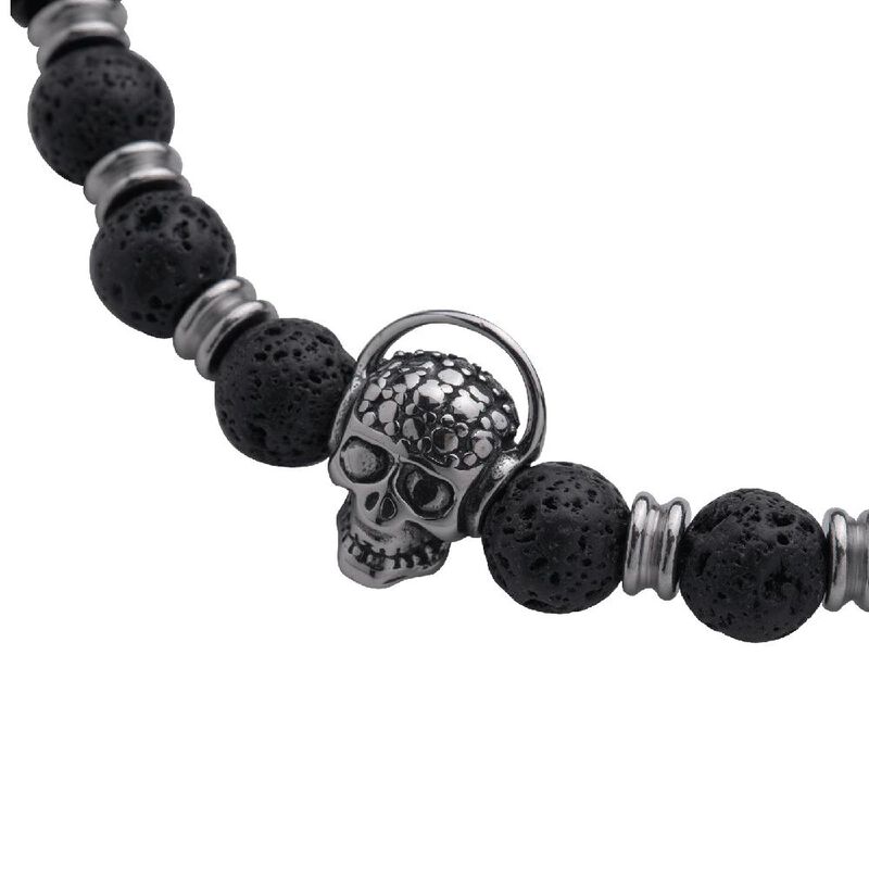 Pulseras Hombre Piedras Acero Inoxidable, Braza... image number null