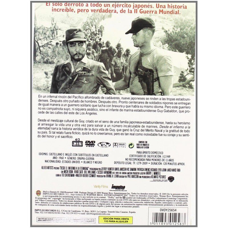 Desde El Infierno A La Eternidad  [dvd] 1960 He... image number null