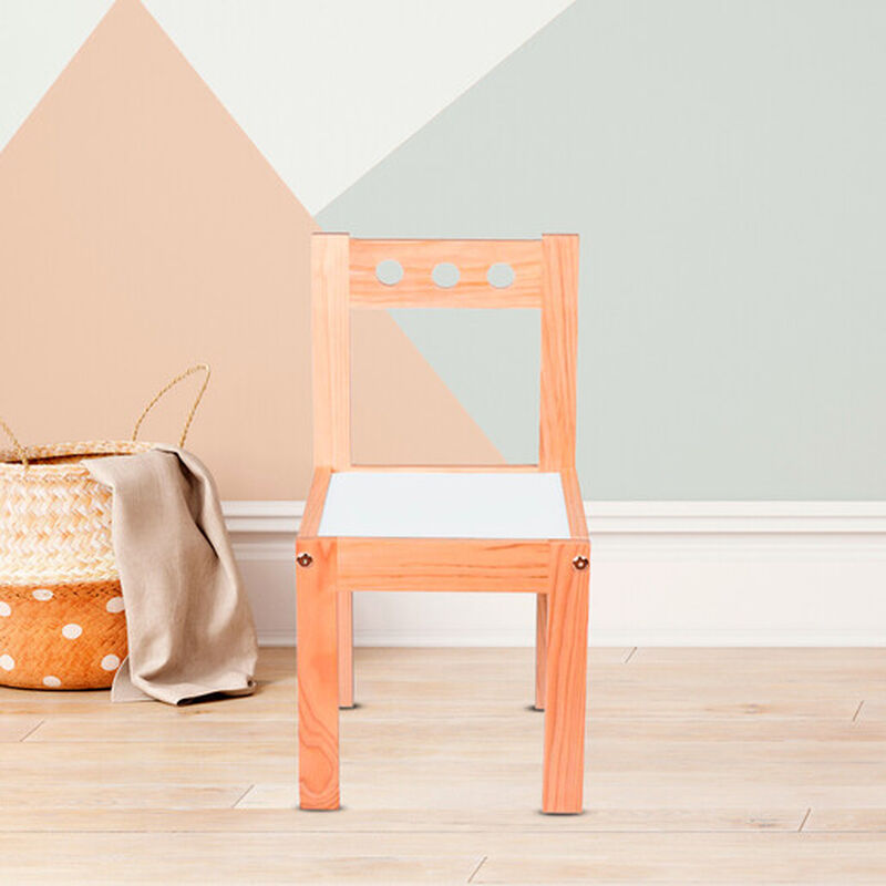 Silla Nórdica Blanca de Madera para Niños Peque... image number null