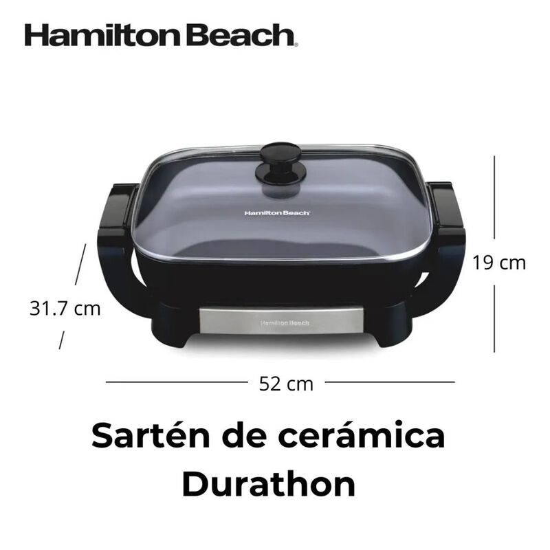 Sart&eacute;n El&eacute;ctrico Hamilton Beach Antiadherente D... image number null