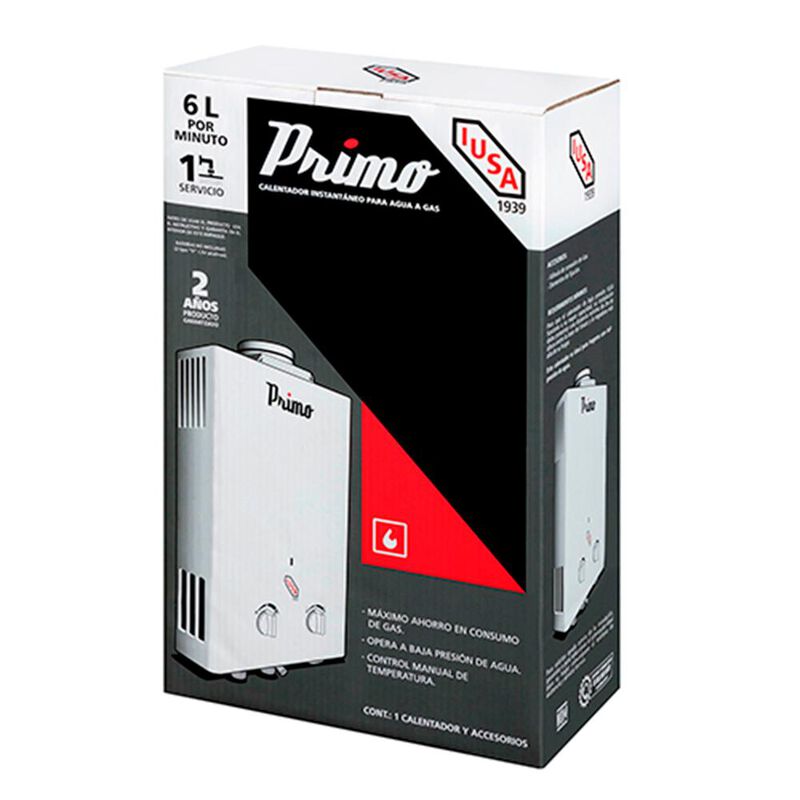 Calentador instant&aacute;neo Primo 6 l para gas L.P. image number null