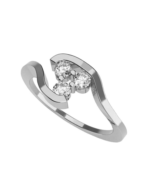 Anillo de Compromiso en Oro Blanco 14K con Circ... image number null