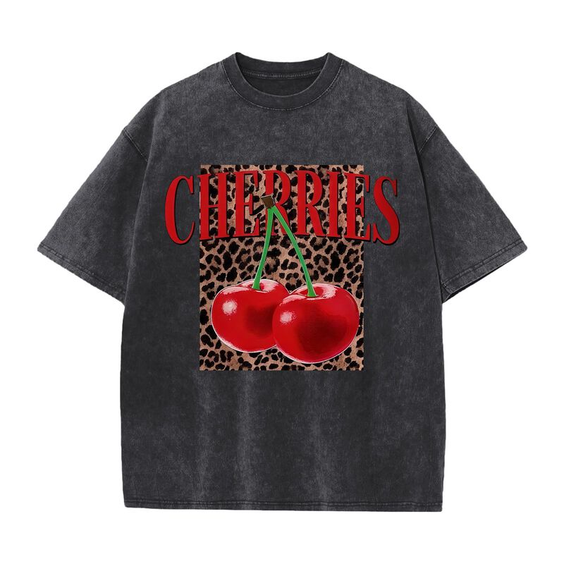 Camiseta Oiiaayy Oversize Estampado Cereza - Mu... image number null