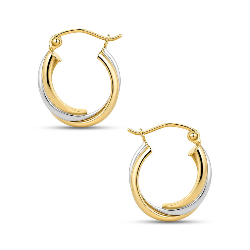 Arracadas Oro Amarillo Y Blanco 14k 14.5mm image number null