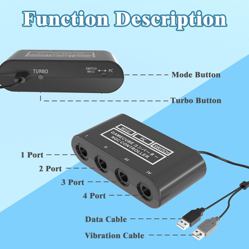 Adaptador Gamecube PDOBQ para Nintendo Switch image number null