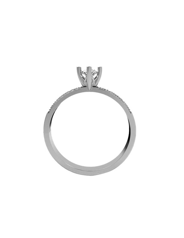 Anillo de Compromiso de 14K con Diamante de Lab... image number null