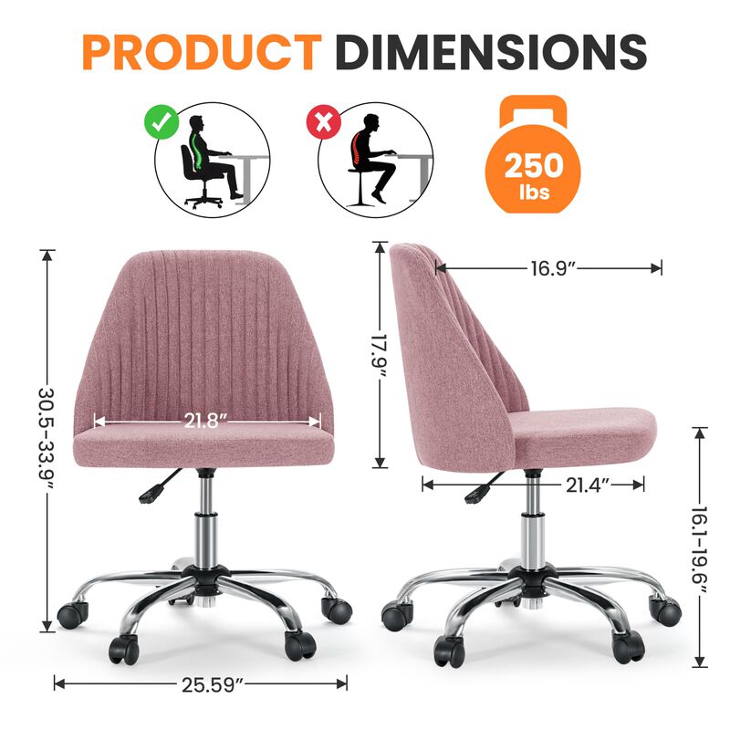 Silla De Escritorio Simple Deluxe Sin Brazos Ro... image number null