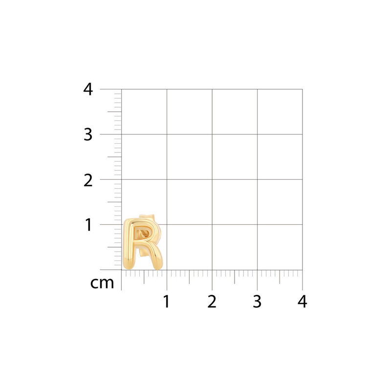 Aretes De Oro Amarillo De 10K (Letra R) image number null