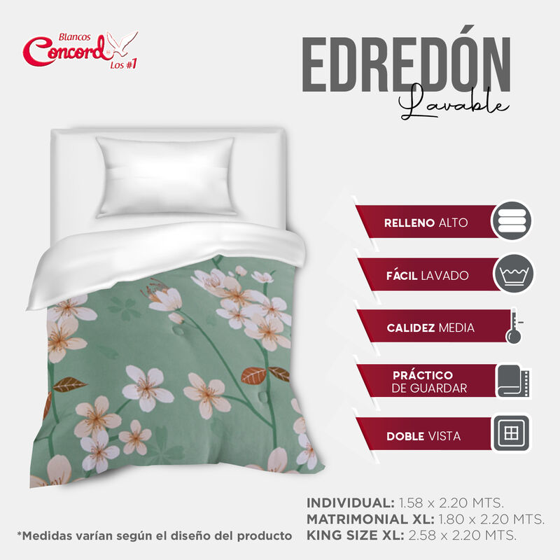 EDREDON LAVABLE ZURY 2V C/F KS/XL image number null