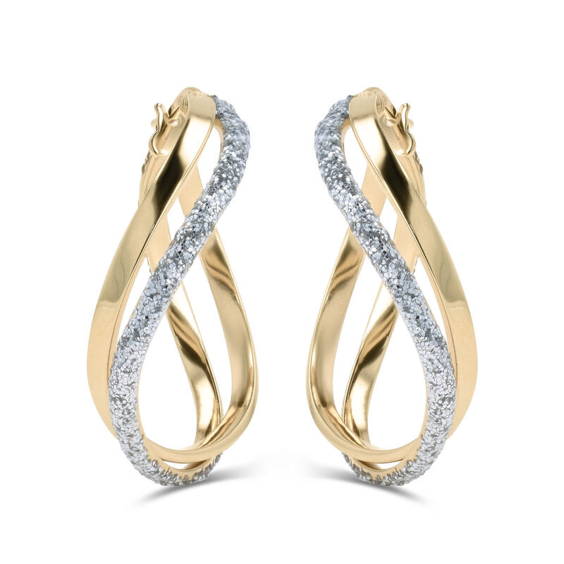 Arracadas Oro Amarillo 10k Con Glitter 22mm | B... image number null