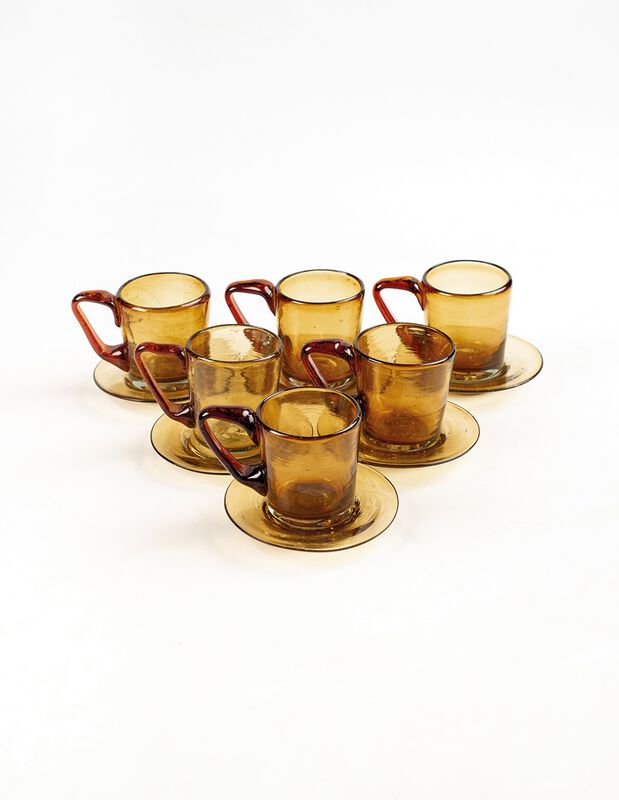 Tazas c/ Platos Set de 6 Tazas con Plato de Vid... image number null