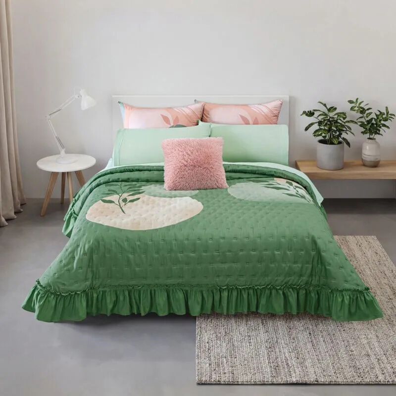 Colcha Neo Hanna Verde King Size Con Fundas Con... image number null