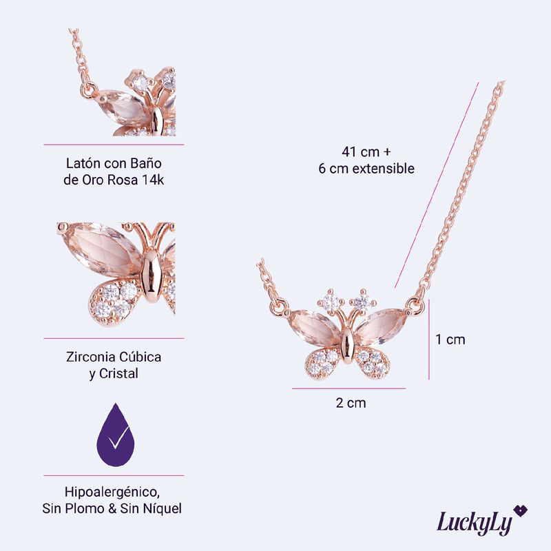 Collar Mujer Dije Cristal Y Zirconias, Joyer&iacute;a ... image number null