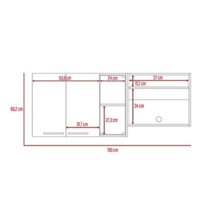 Gabinete Superior Viltex color Wengue y Blanco image number null