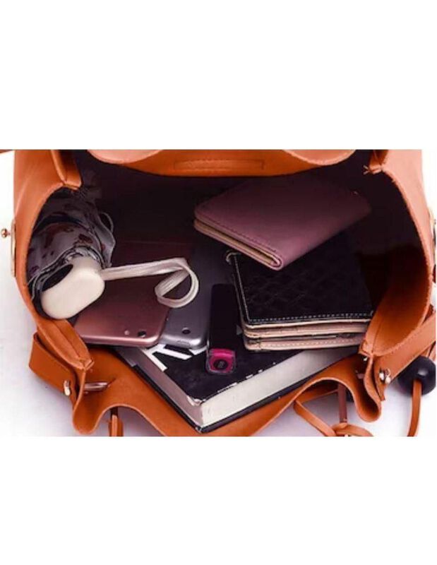Set De Bolsa Pink Brule De Cuero Para Mujer image number null