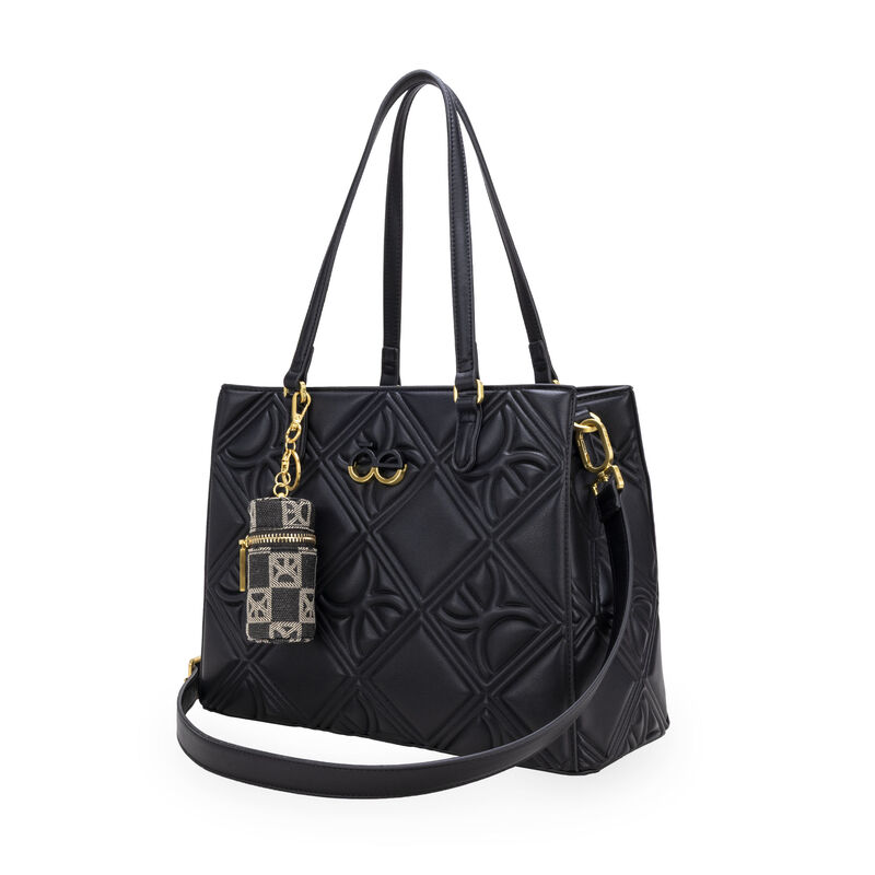 Bolsa Satchel Look Troquelado Grande Color Negr... image number null