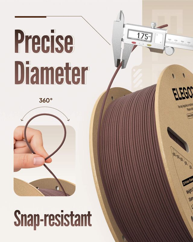 Filamento Pla Elegoo 1,75 mm Madera T&aacute;n 1 kg image number null
