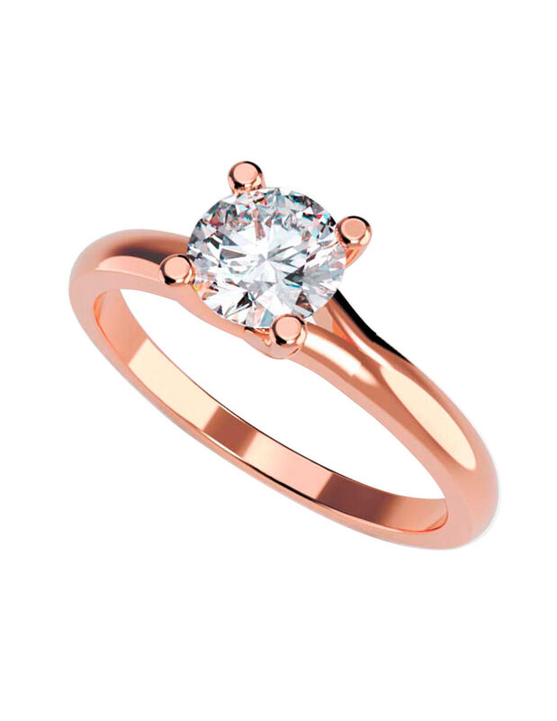 Anillo de Compromiso en Oro Rosa 14K con Circon... image number null