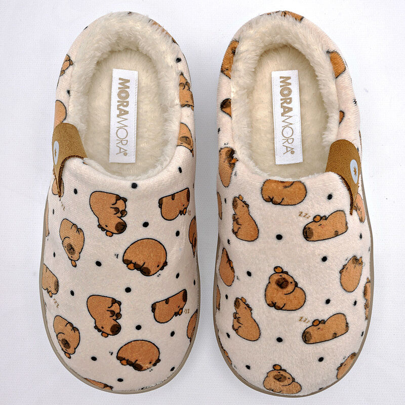 Moramora Pantufla para mujer beige camel image number null