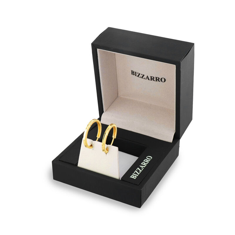 Arracadas Oro Amarillo 10k Diamantado 19 Mm Luj... image number null