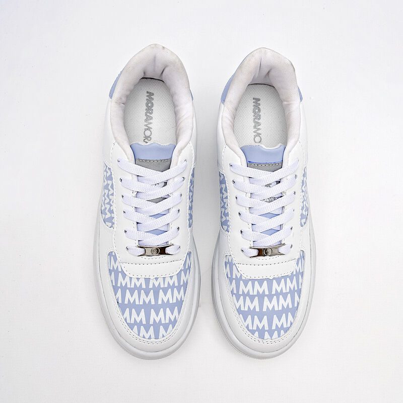 Moramora Tenis urbano para mujer blanco azul image number null