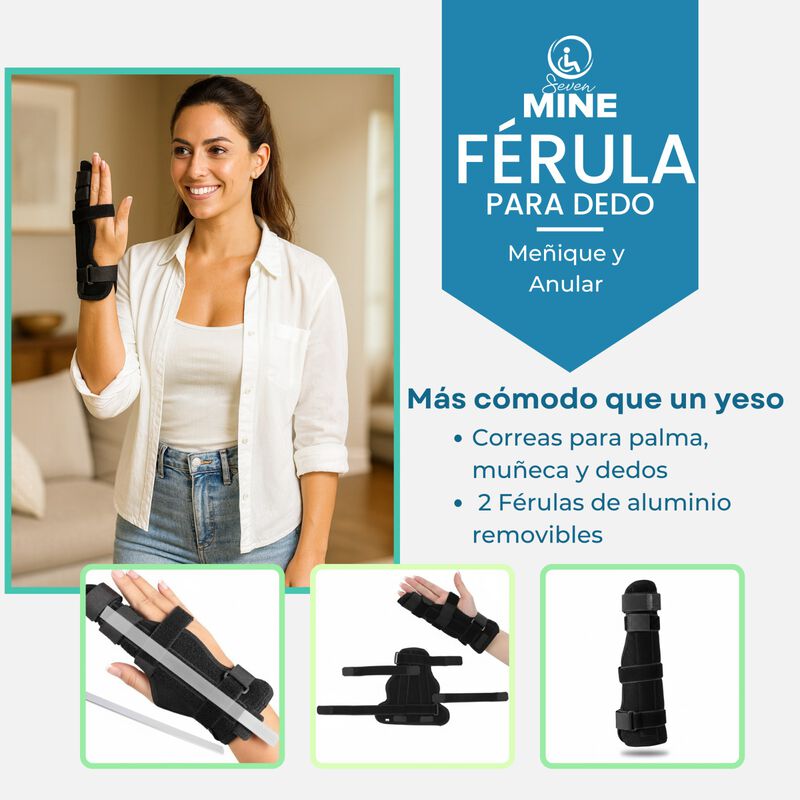 F&eacute;rula para Dedo Me&ntilde;ique o Anular |Doble Soport... image number null