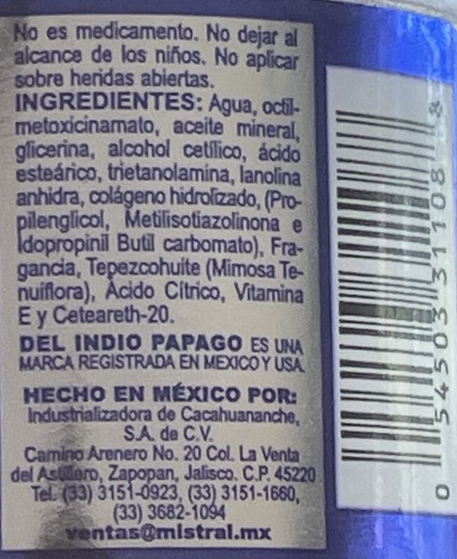 Crema Para La Piel Del Indio Papago Tepezcohuit... image number null