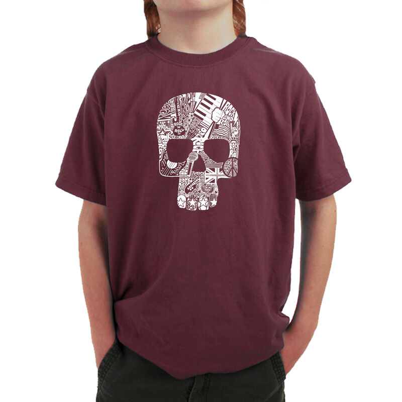 Camiseta Word Art para Ni&ntilde;o - Calavera Rock & R... image number null