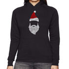 Sudadera Con Capucha Word Art Para Mujer - Santa Claus - Negro