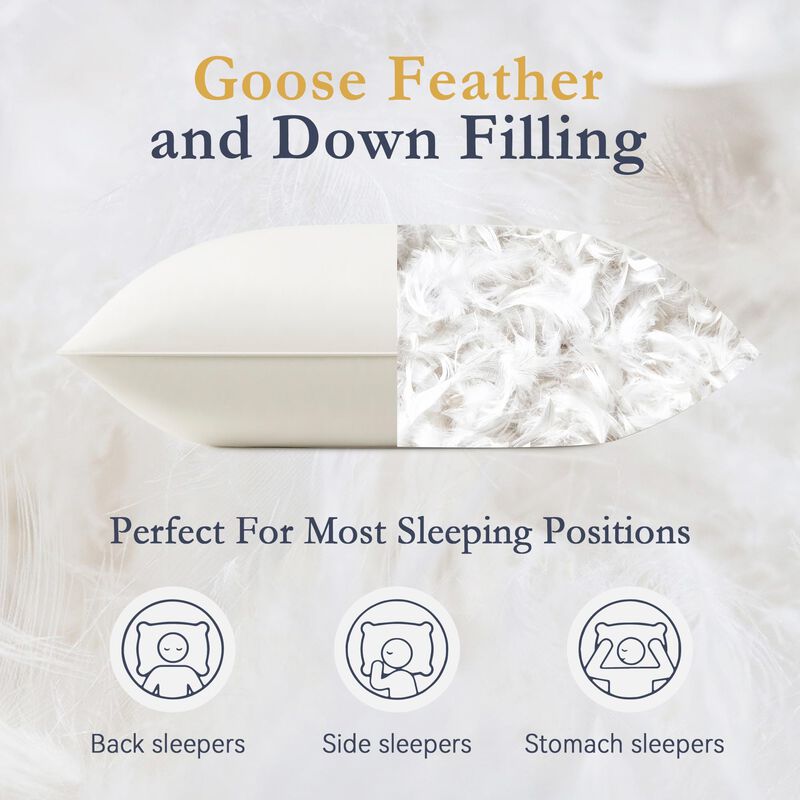 Juego De 2 Plumas De Ganso Pillow Puredown Quee... image number null