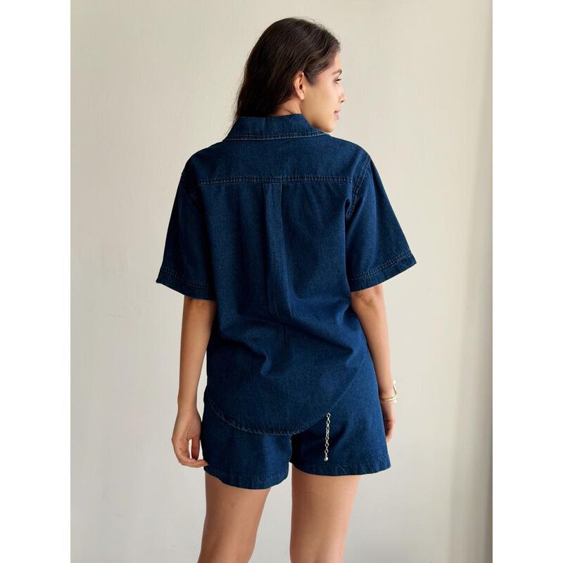 Conjunto Camisa Con Short De Mezclilla image number null