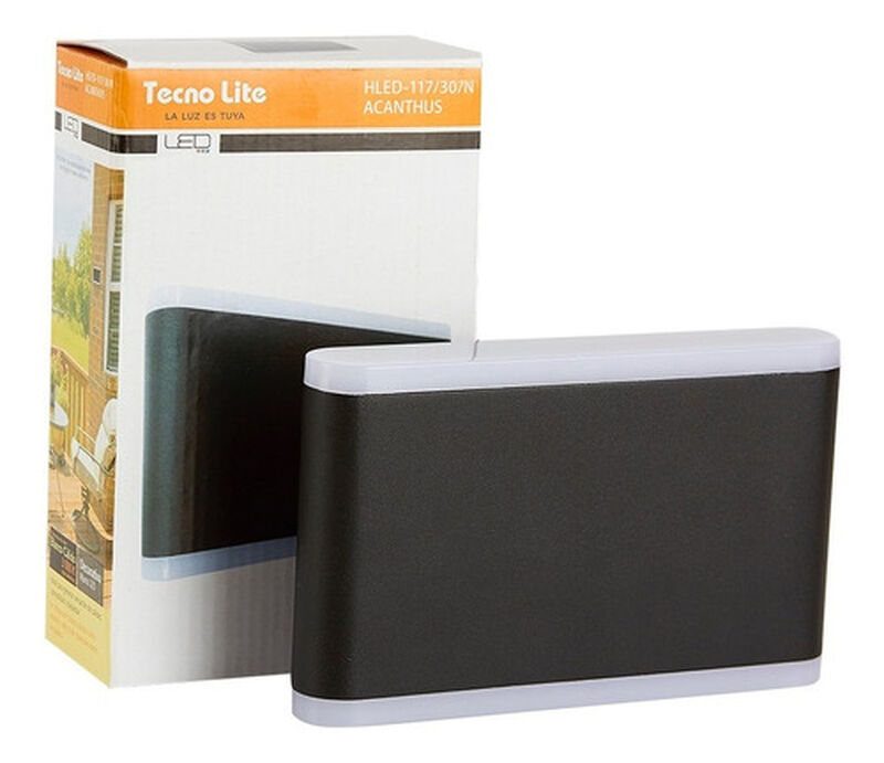 Lampara Muro Led Exterior Negro 12w Luz Suave C... image number null