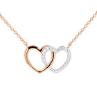 Gargantilla De Corazones En Oro Rosa 10K Con 6Pts De Diamante