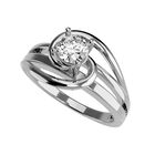 Anillo de Compromiso de 14K con Diamante de Laboratorio 0.20 CT F VS1 Talla 7.5 ORO BLANCO 14K &ndash; / M1213-20-14W-LG-75