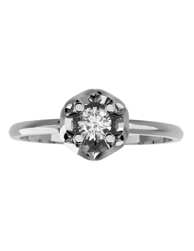 Anillo de Compromiso en Oro Blanco  de 10K con ... image number null