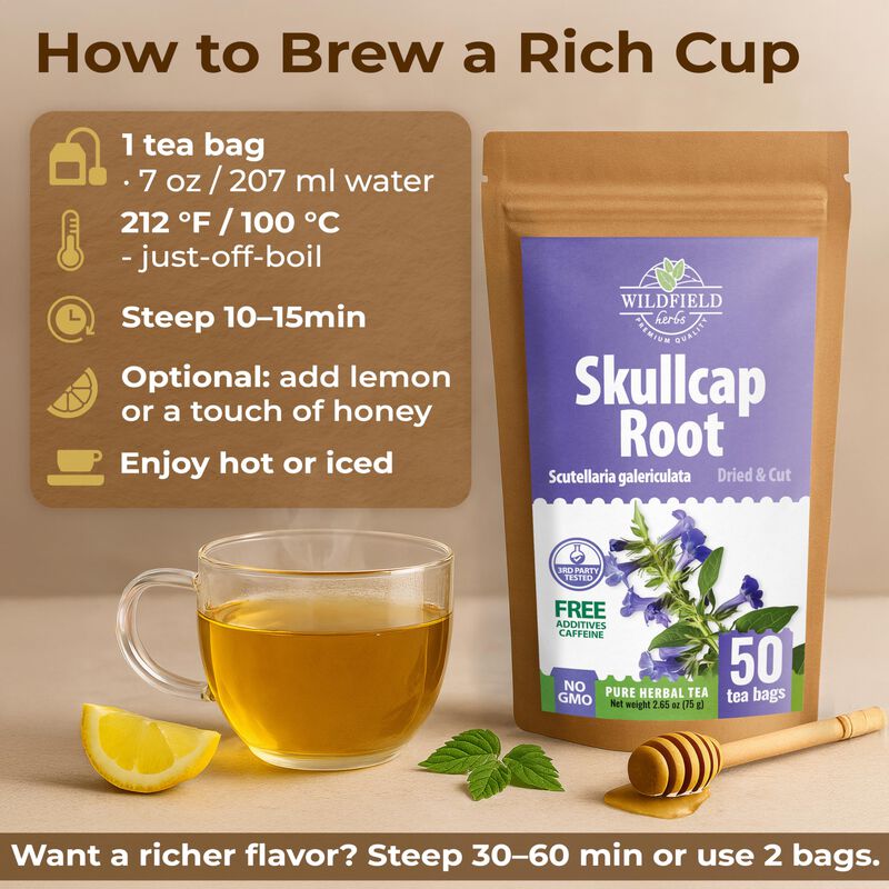 T&eacute; De Escutelaria Wildfield Herbs 50 Bolsas 75 ... image number null