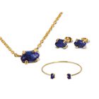 Luckyly Juego Joyería Mujer Ivy Collar Aretes Brazalete Oro