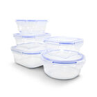 Set de 10 Contenedores de Vidrio Herméticos y 2 Bolsas de Silicona