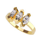 Anillo de Compromiso en Oro Amarillo 14K con Circonia -  Talla:6.5/ FJ765-14Y-CZ-65