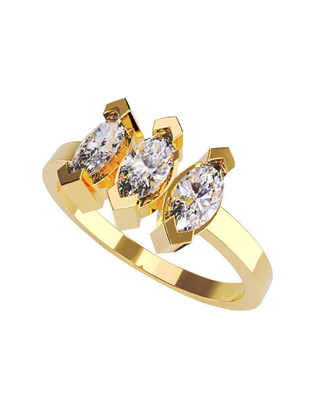 Anillo de Compromiso en Oro Amarillo 14K con Ci... image number null