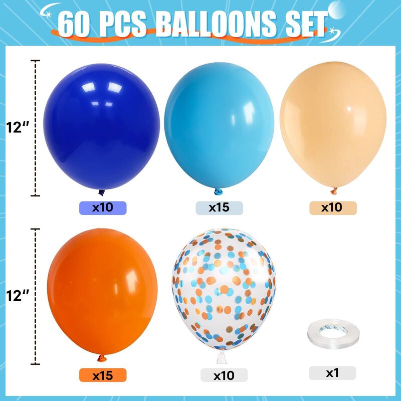 Globos Hilavo 60 Unidades 30 Cm Azul Y Naranja image number null