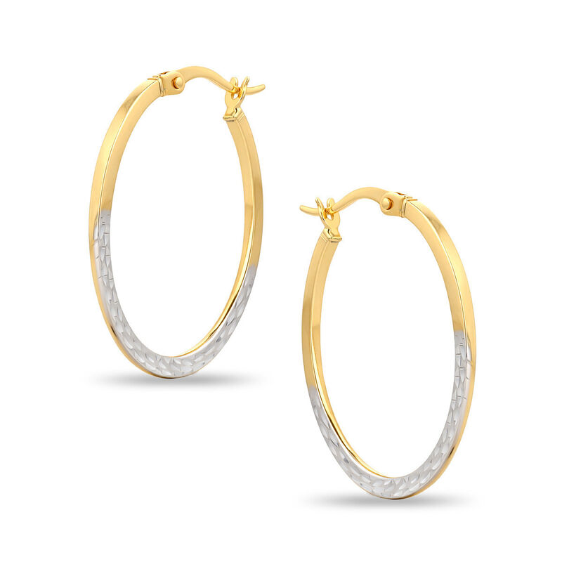 Arracadas Ovaladas Oro 10k Con Platinado 16&times;22 ... image number null