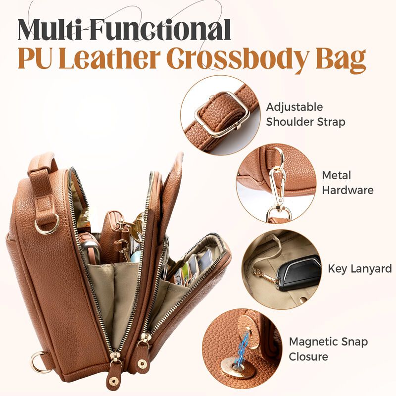 Bolso Bandolera Crawing 18 cm &times; 12 cm De Cuero ... image number null